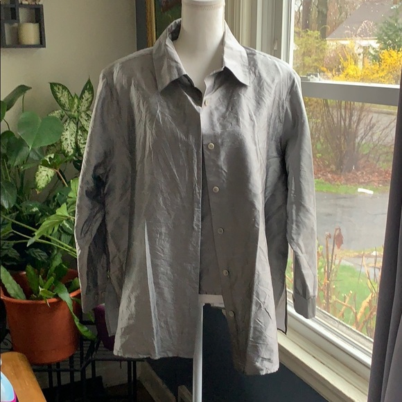 Silver Silk Lore button up blouse with tank Size 1X - Picture 1 of 7